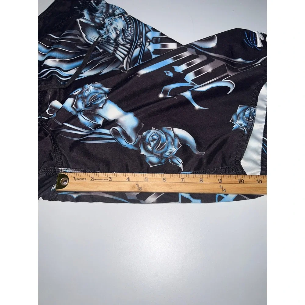 Vintage Billabong Board Shorts Mens 36 Black Eagle Rose Graphic Swim Trunks 90's